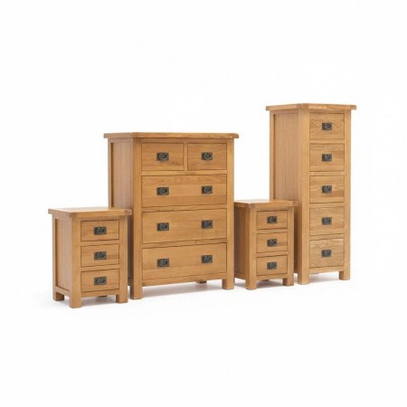 PPS Oak : Tủ Gỗ Sồi 05 Ngăn Kéo Đứng